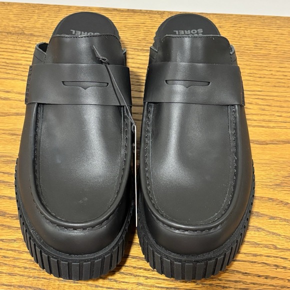 Sorel Ona Ave Loafer Leather Shoes for‎ Women Size 12 Black Slide New FLAW READ - Picture 4 of 10